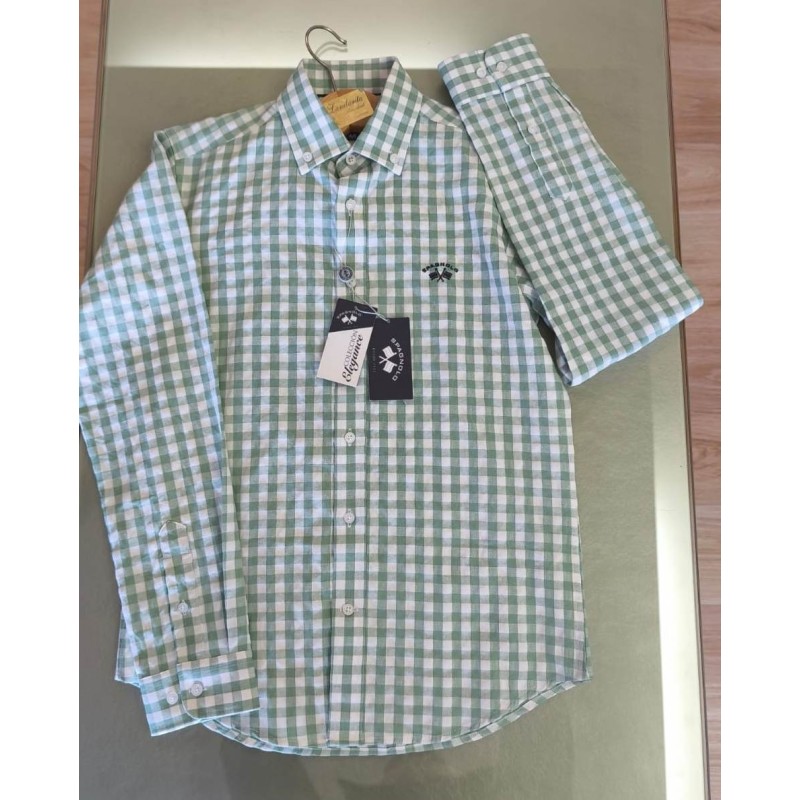 CAMISA VERDE CUADROS SPAGNOLO